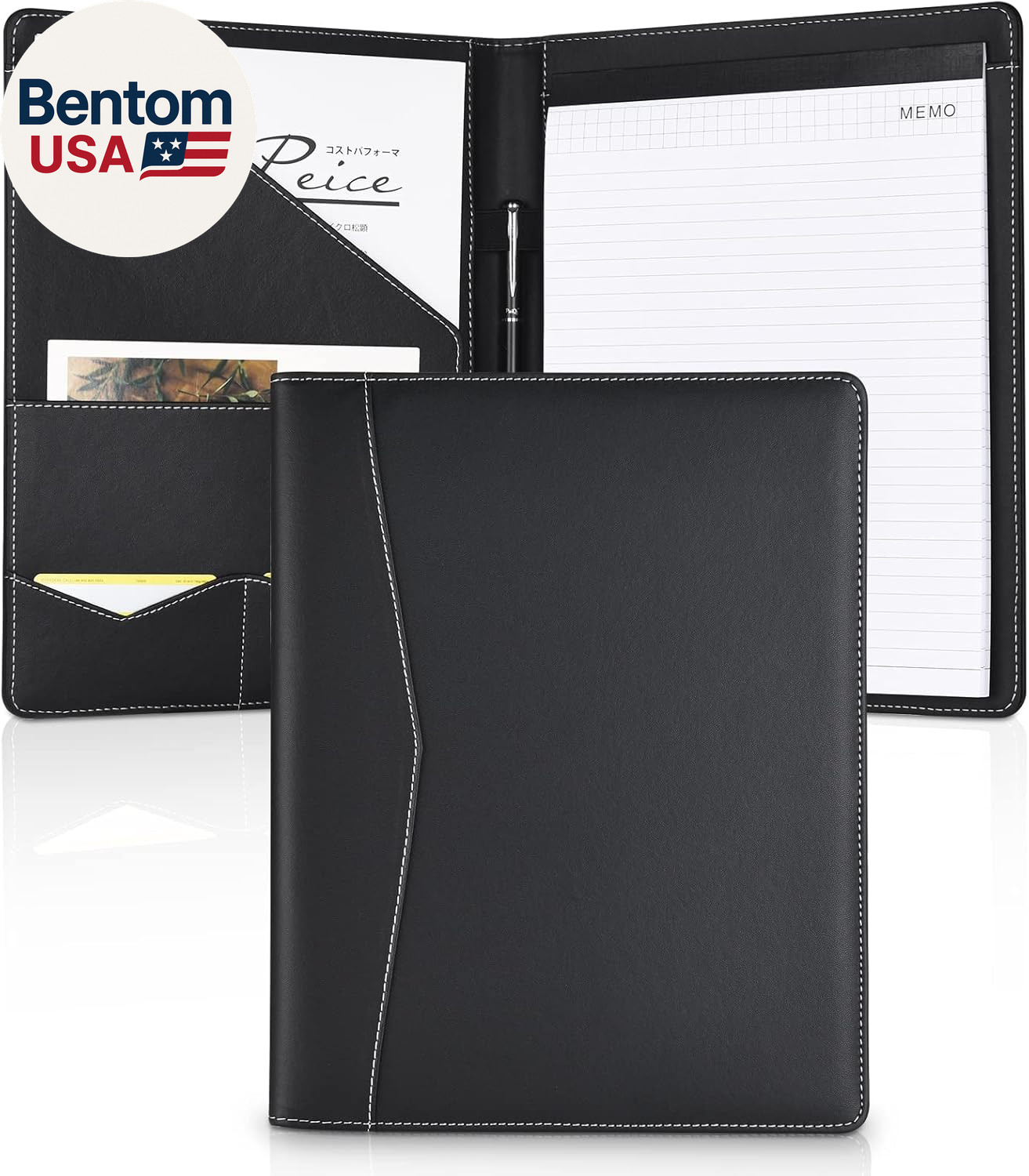 Padfolio Portfolio Leather Binder, Interview Legal Document Organizer, Business