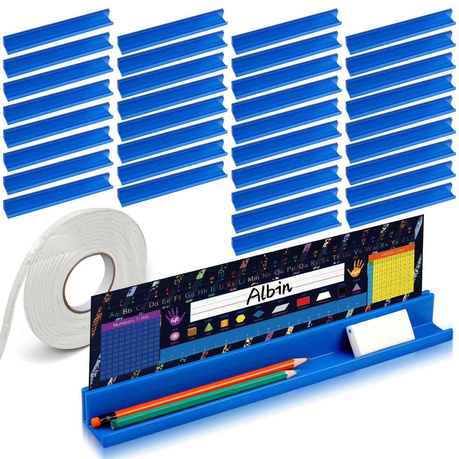 35 Pcs Classroom Desk Name Plates Holder for Student Index Cards Storage Kids…