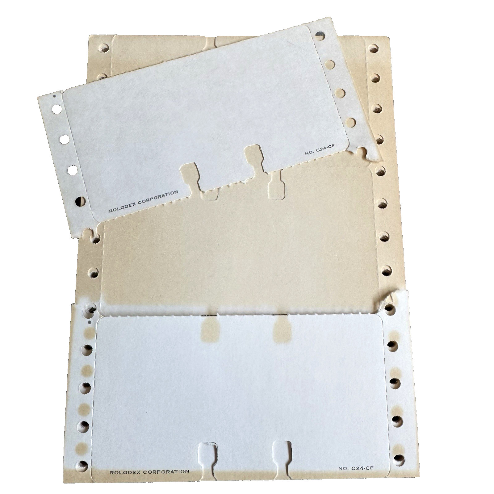 VTG Rolodex 266 x White Continuous Forms 2 1/6″ x 4″ C24CF for 2 1/4″ x 4″ Files