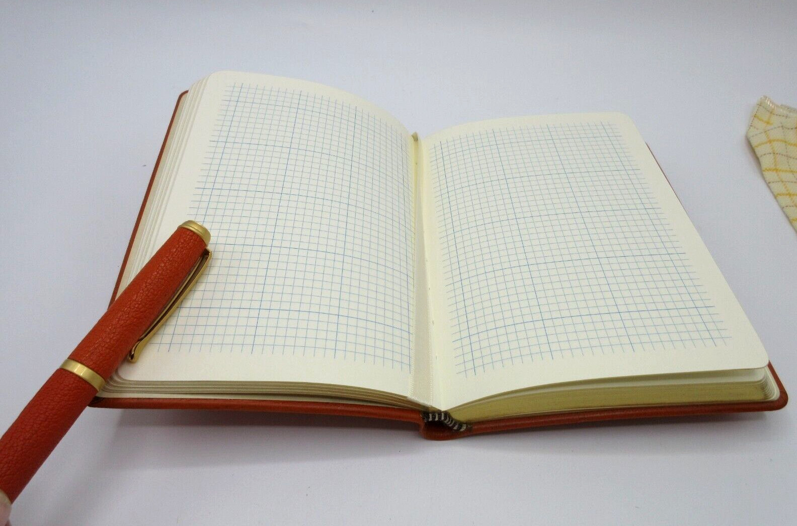 Graph Grid Lined Squared Paper Pages Leather Cover Journal 4×6″ Orange