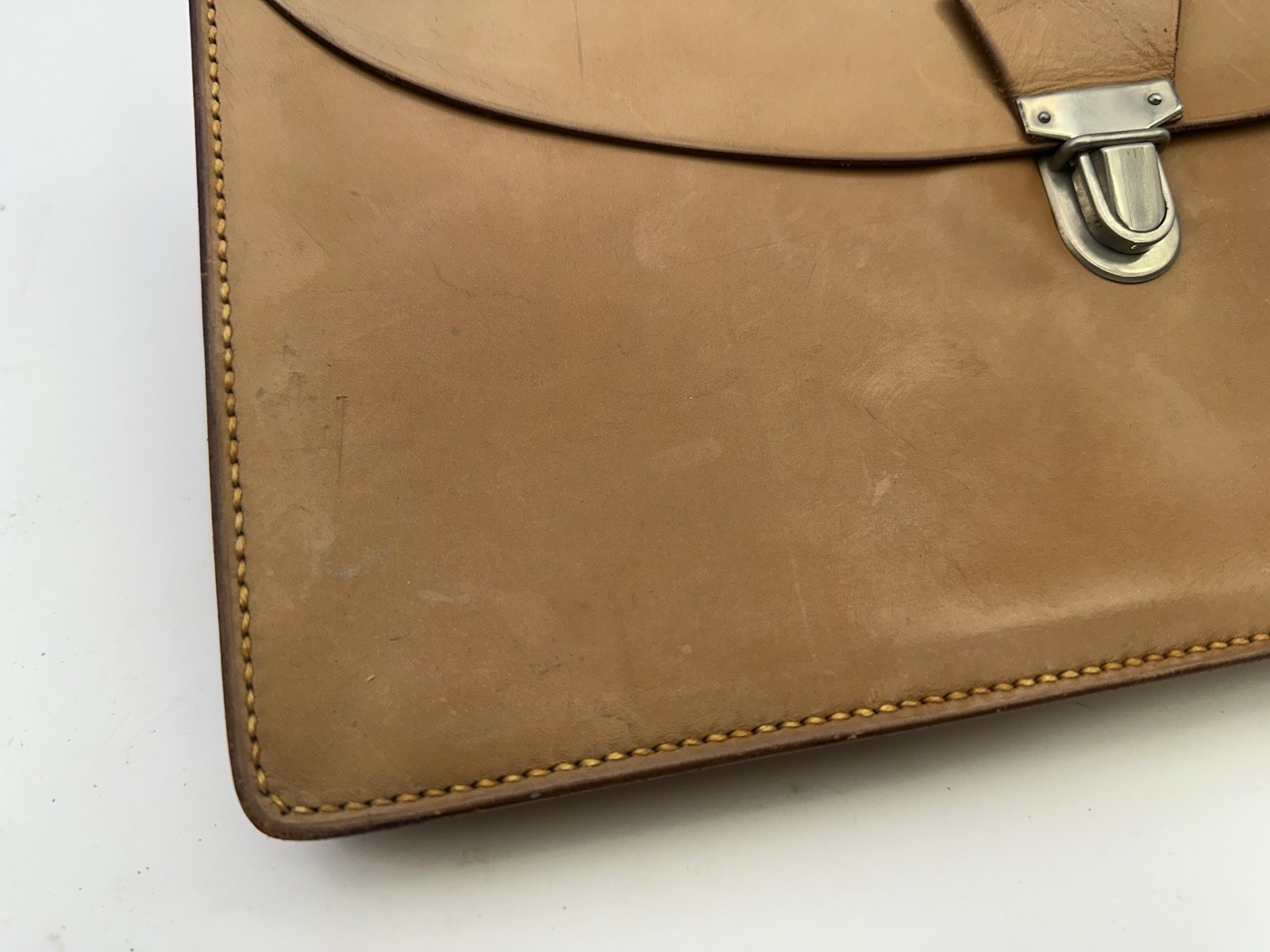 Vintage Haussmann Paris France Leather File Folder Portfolio Central Snap Clasp