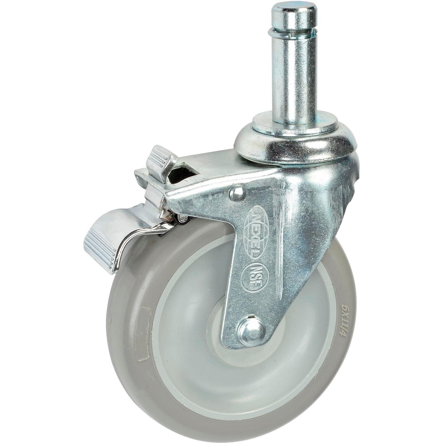 Nexel Stem Casters Set 4 5″ Polyurethane Wheel 2 With Brakes 1200 Lbs. Capacity