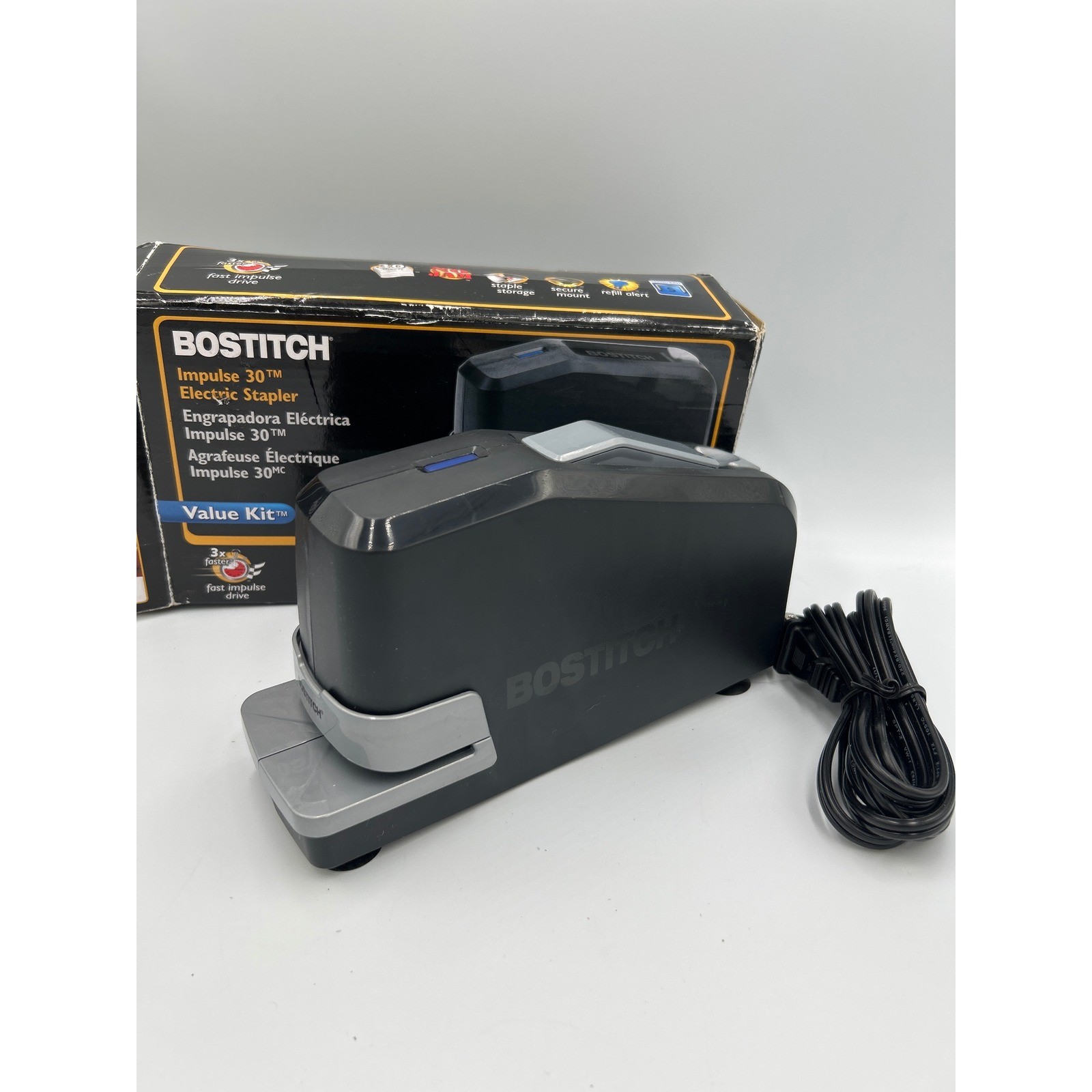 Bostitch Impulse 30 Electric Stapler Value Kit 30 Sheet No Jam Black 02638