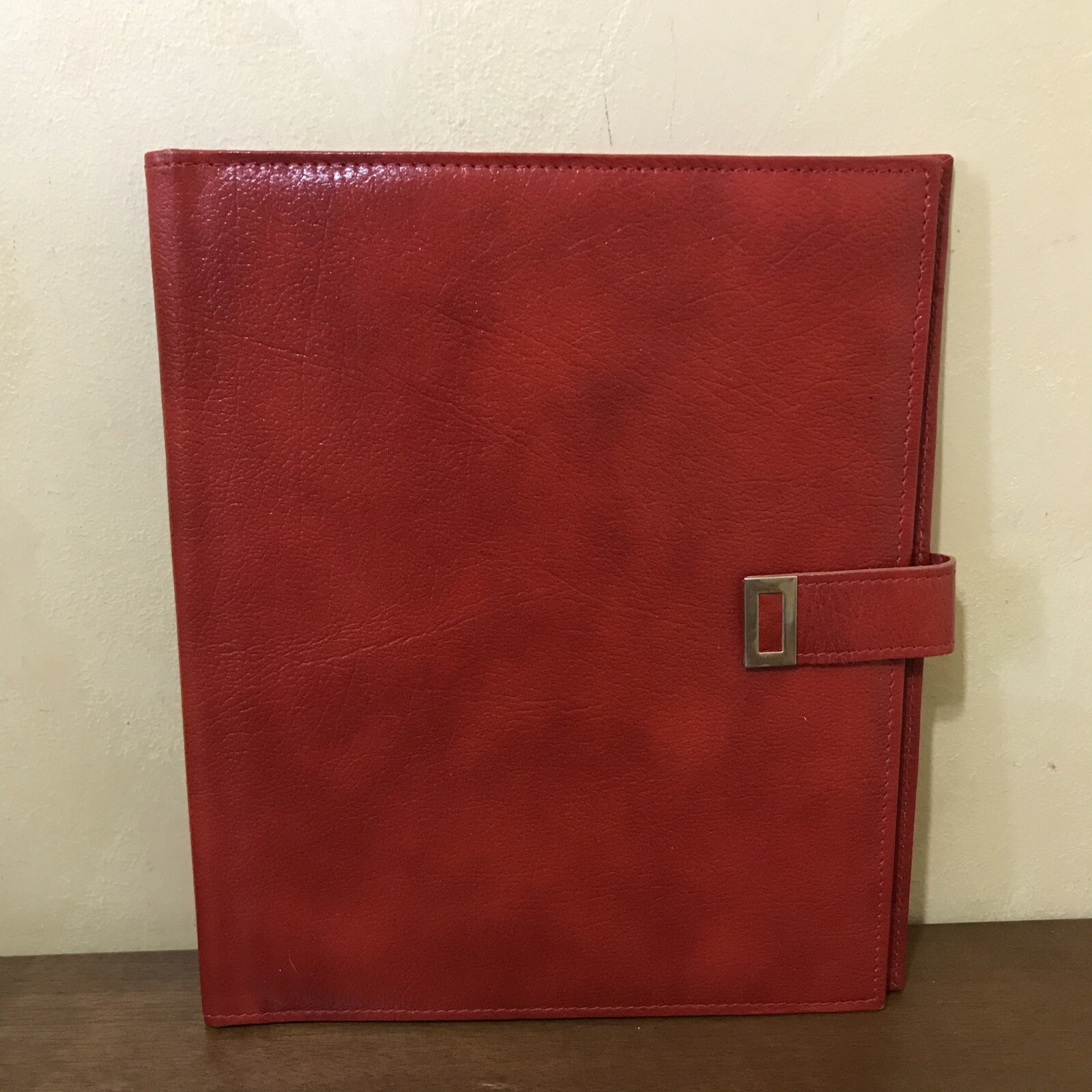 Buxton Oasis Genuine Red Leather Business Desktop Organizer Folio, Canada Made