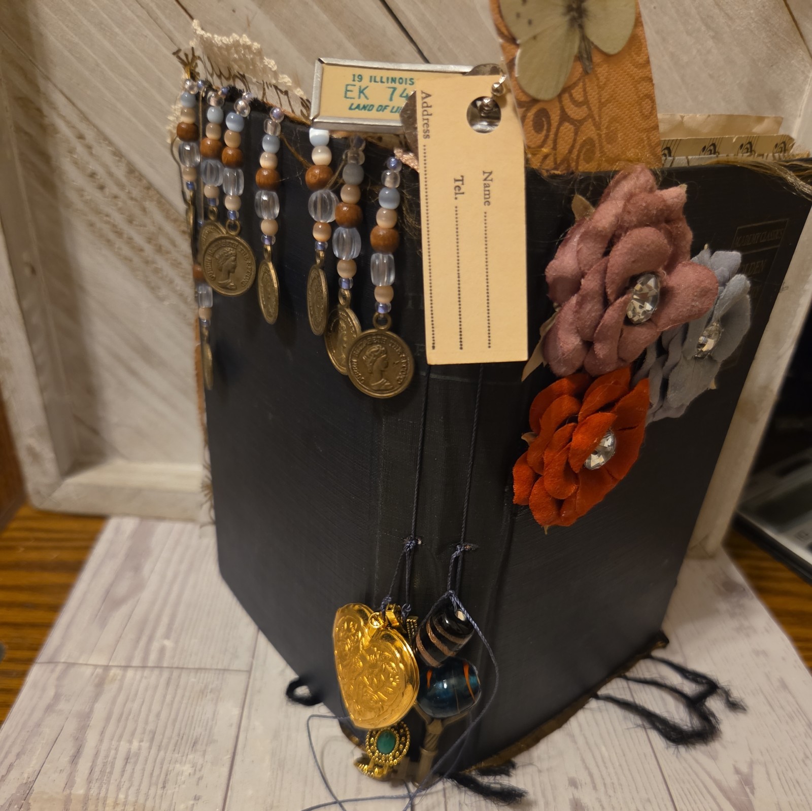 Fully Embellished Handmade Boho Style Junk Journal 72 pages front to back