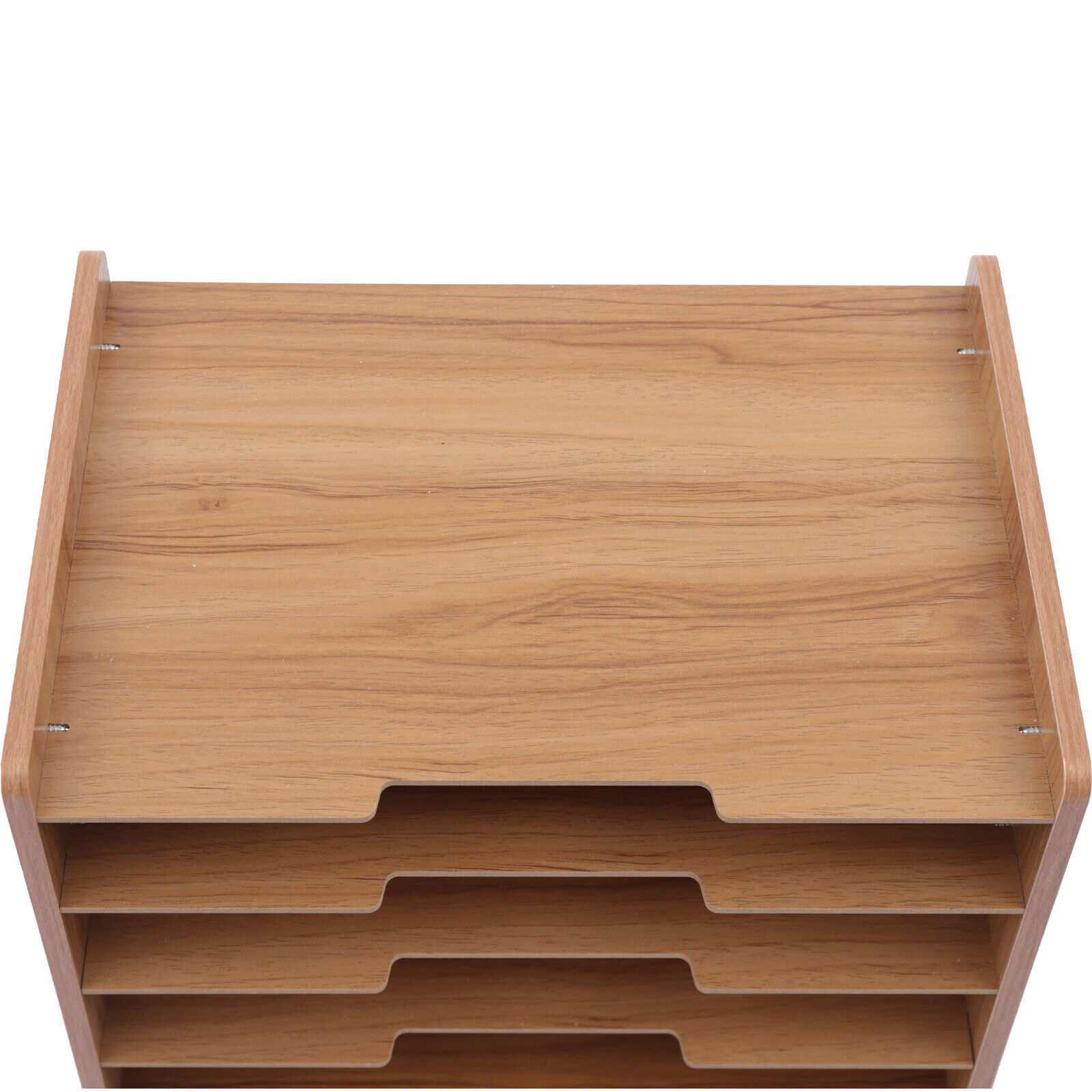 Wood Desktop Organizer Paper File Holder For Home & Office Document Storage Rack