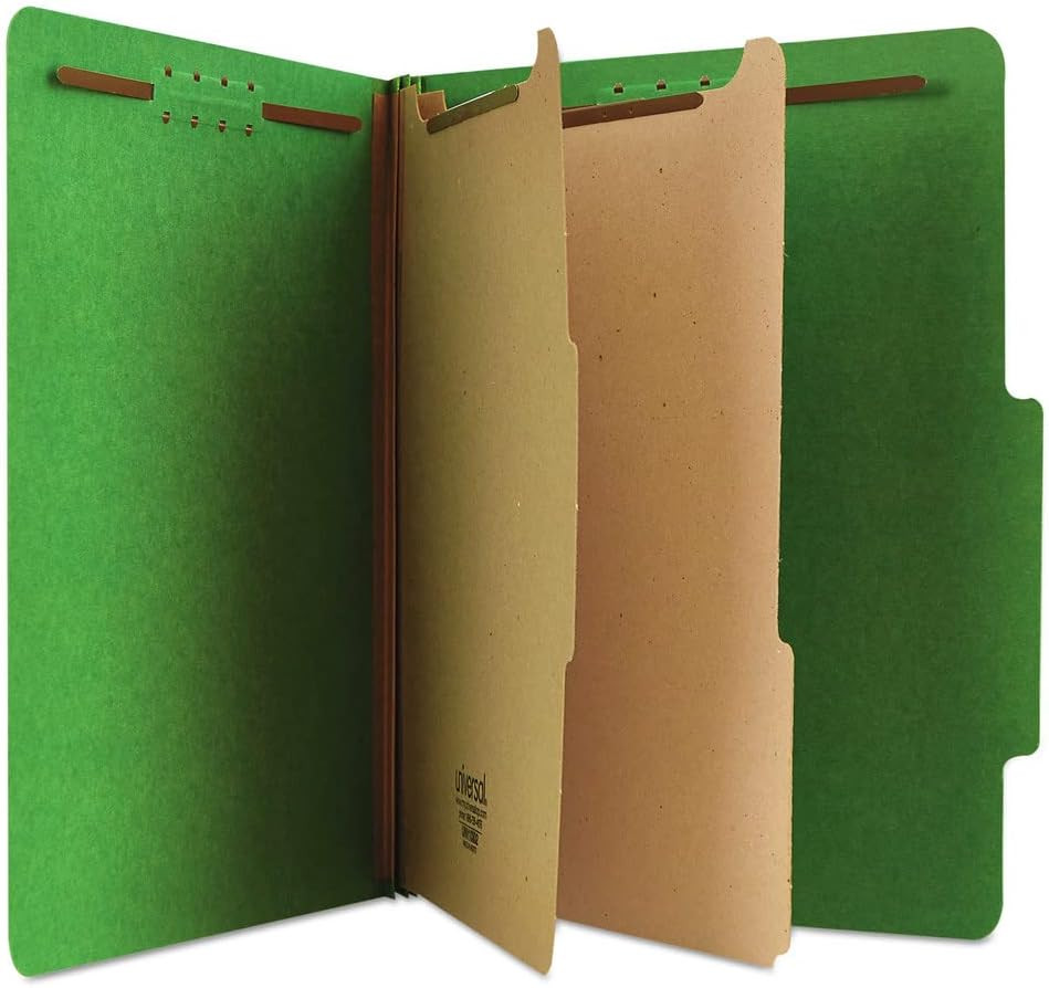 10302 Pressboard Classification Folders, Letter, Six-Section, Emerald