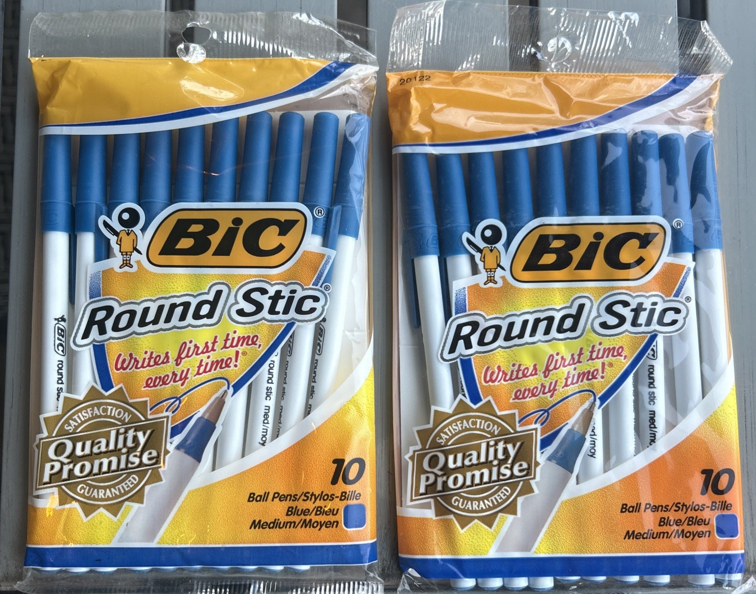 Lot Of (2) Sealed Vintage BIC Round Stic Ballpoint Pens Blue Medium 10-Packs USA