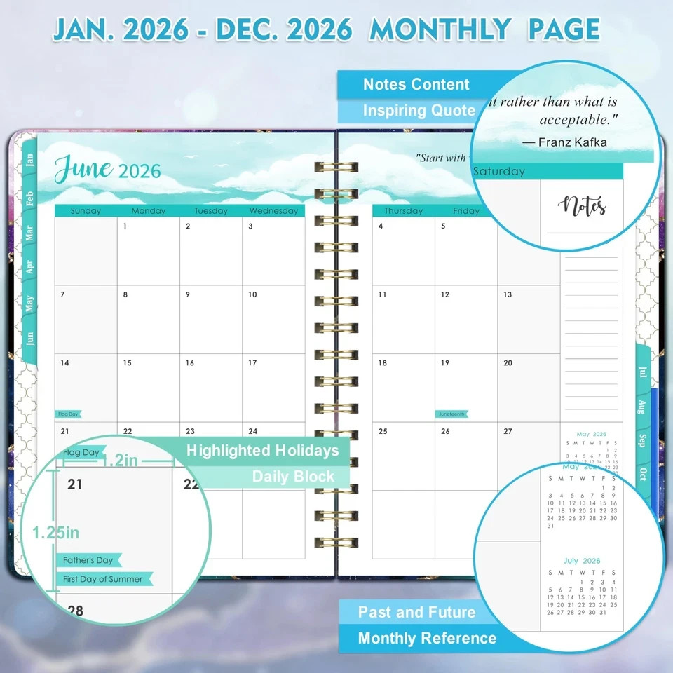 2026 Planner – Weekly Monthly Planner 2026, JAN 2026 – DEC 2026, 6.4 x 8.5, …