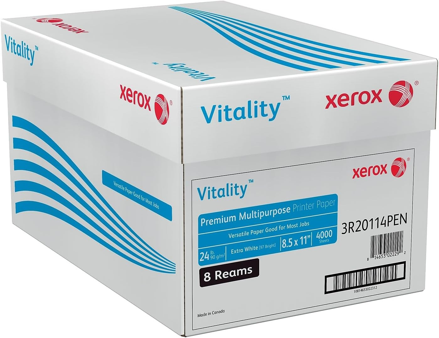 Xerox Vitality 8.5-inch x 11-inch Premium Multipurpose Paper, 24 lbs., 97 Bright