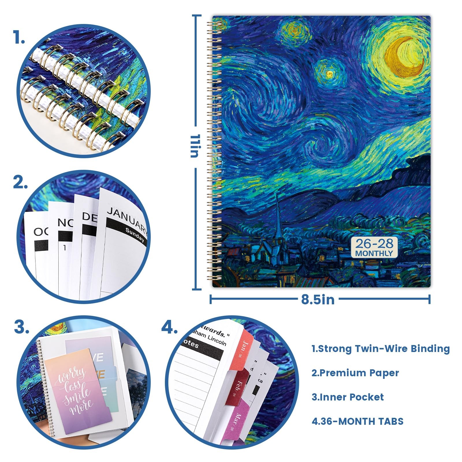 2026-2028 Monthly Planner – 3 Year Monthly Planner/Calendar 2026-2028, Jan. 2…