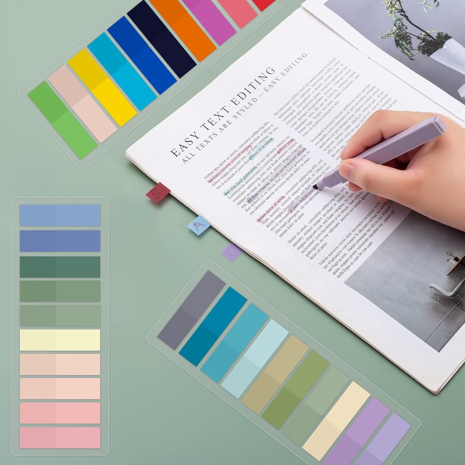 Sticky Tabs 500/2400 Book Tabs for Page Markers Transparent Annotation supplies