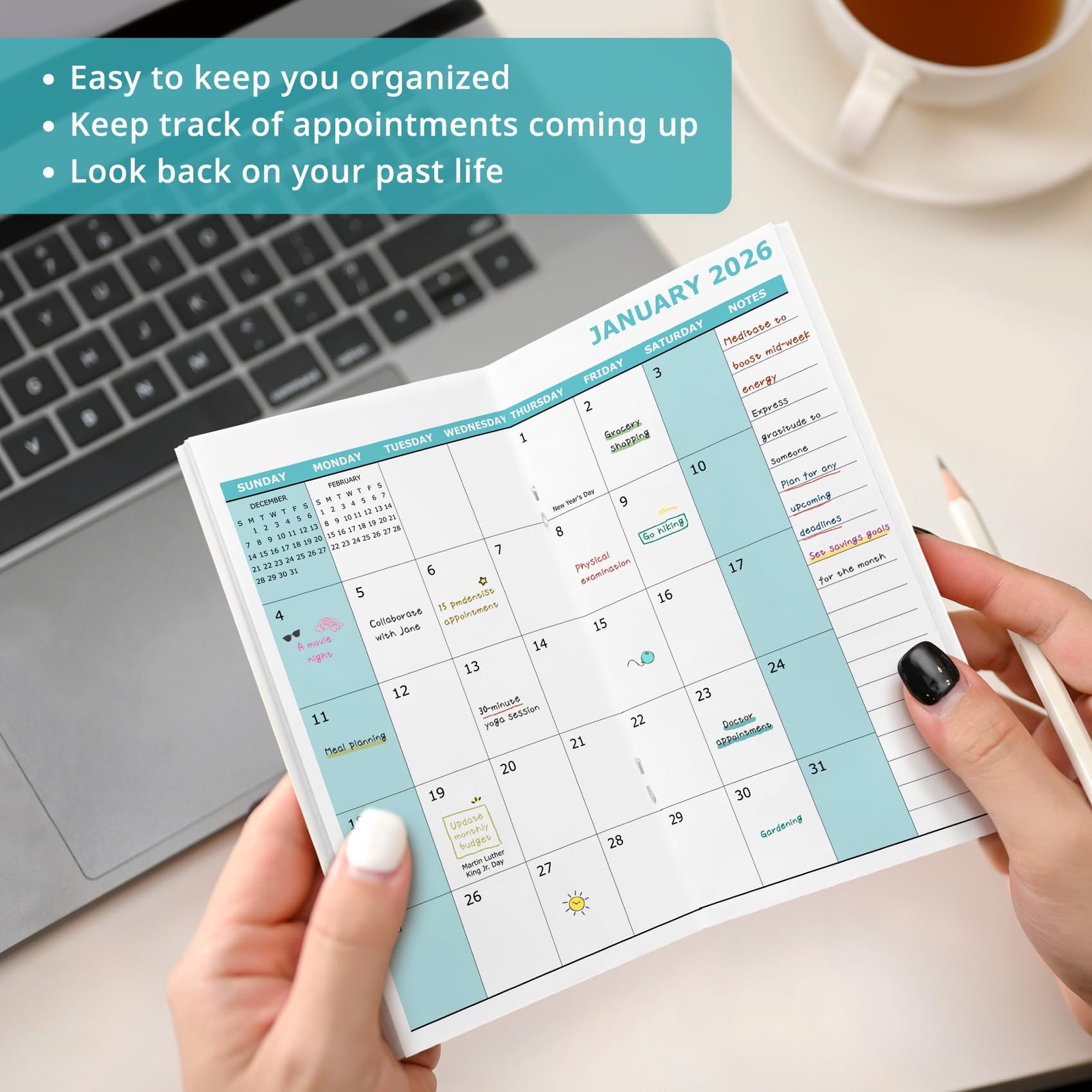 Pocket Calendar 2026-2027 for Purse, Two Year Monthly Planner Pocket Size