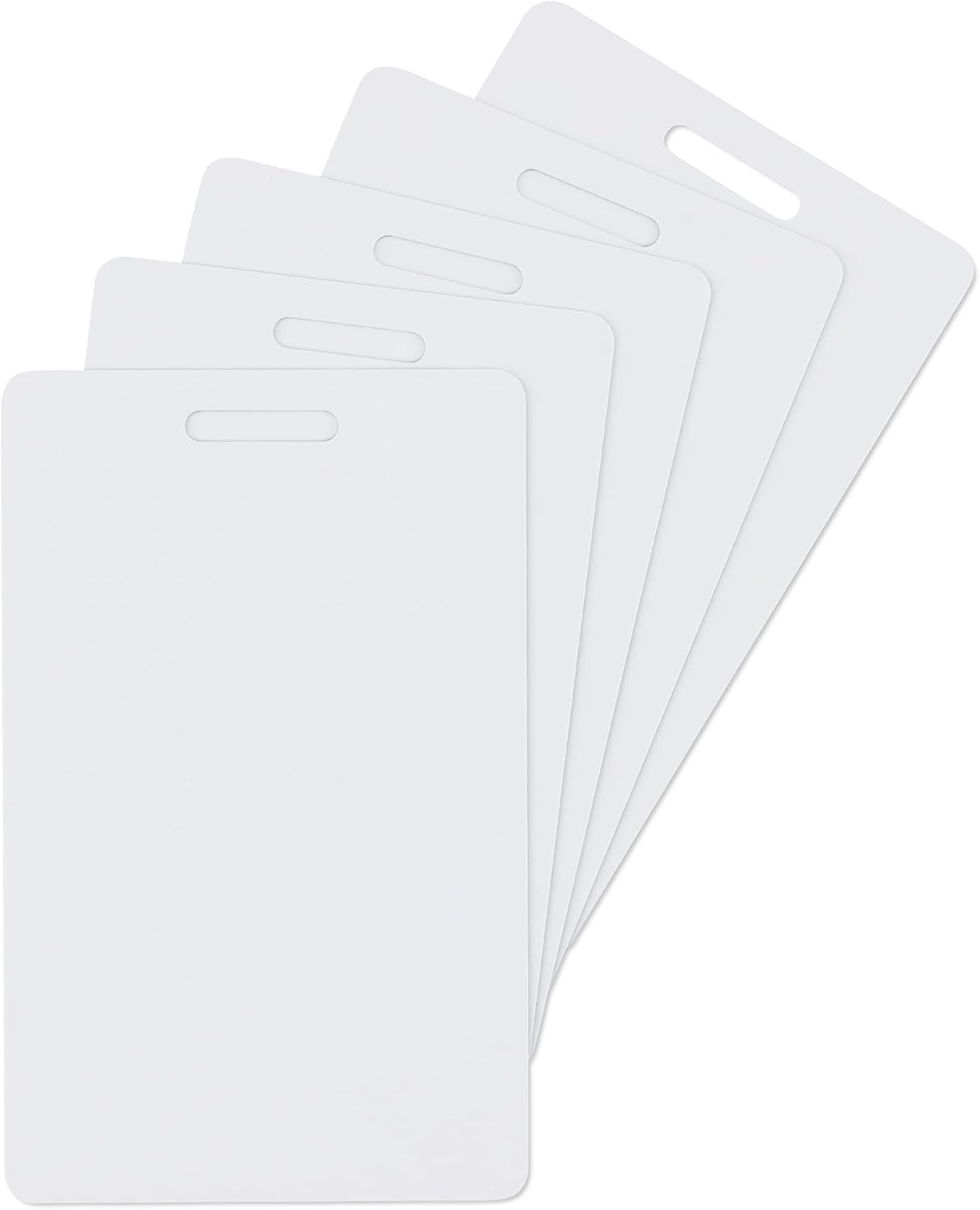 Pack of 100 White PVC Cards with Slot Punch on Short Side | Graphics Quality, St