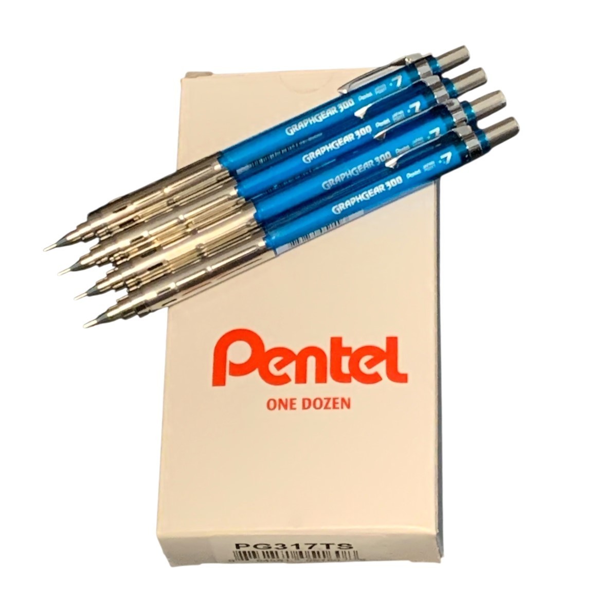Pentel GraphGear 300 Mechanical Pencil, Box of 12 Pencils, Sky Blue, 0.7mm NEW