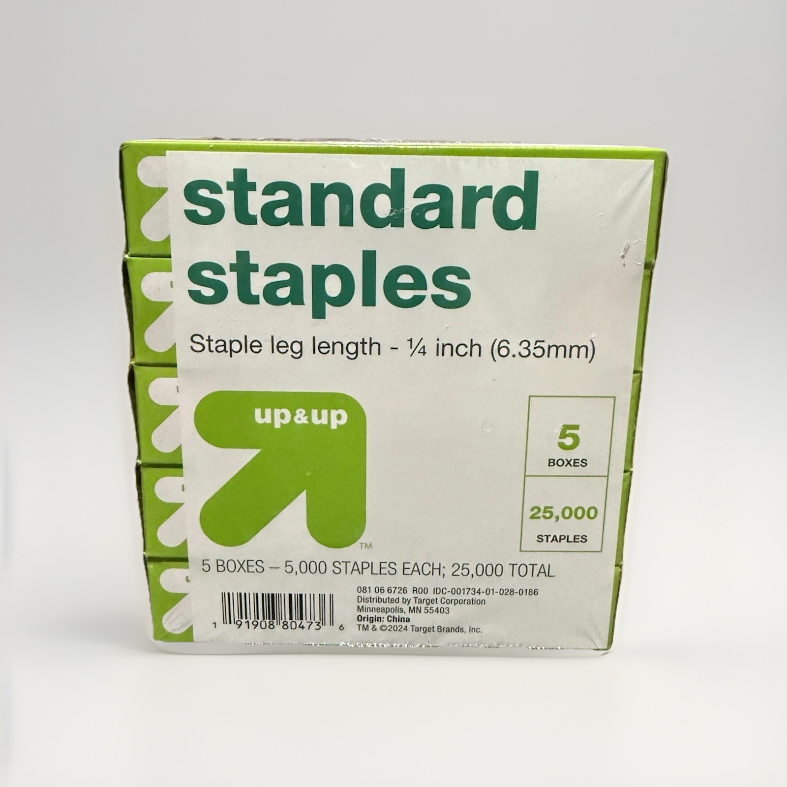 Up & Up 5 Boxes of 5,000 Standard Staples Each (25,000 Total Staples) NEW