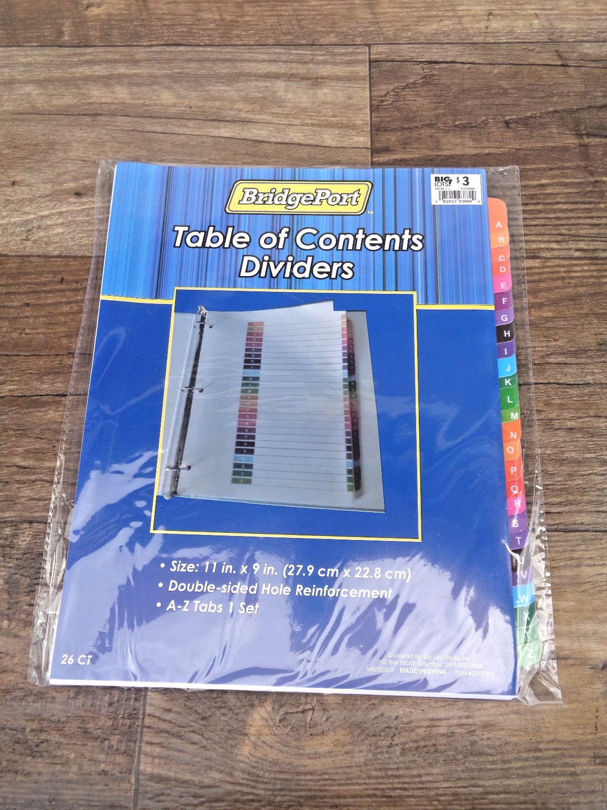 BridgePort Index A-Z Table of Contents Dividers – 26 Pages