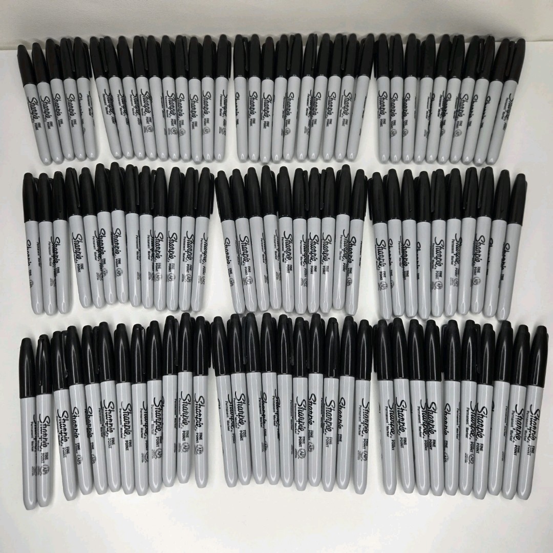 100ct Wholesale Bulk Sharpie Permanent Marker Lot Fine Point BLACK Sharpies