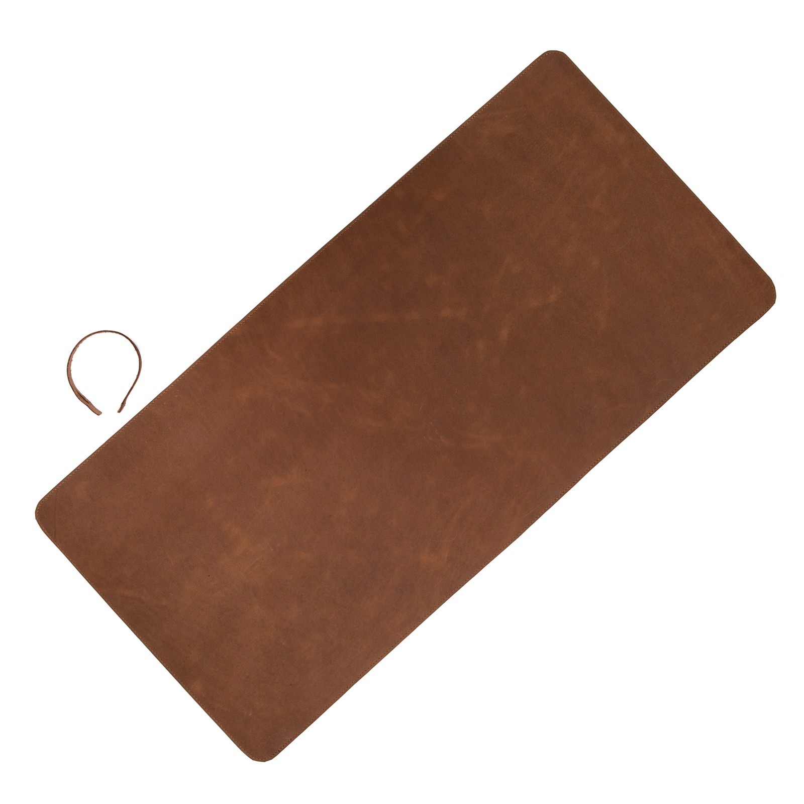 Leather Desk Mat 32″x15″ Large Keyboard Mouse Pad – Saddle Brown Full Grain