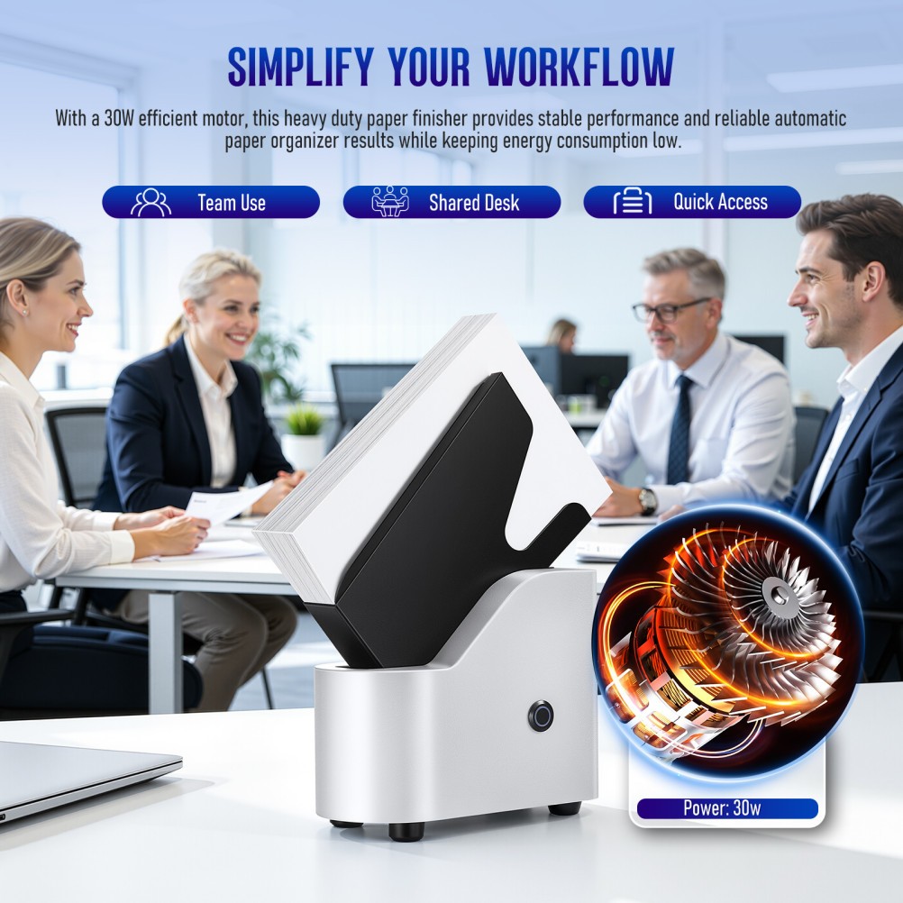 Desktop Paper Jogger 50mm, 300Sheets A4/Letter/A5 Size Paper Finisher for Office
