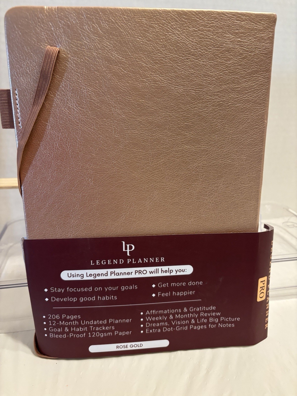 Rose Gold Legend Pro Planner Undated W/ Wkly, Month, Habit Tracker To Do List