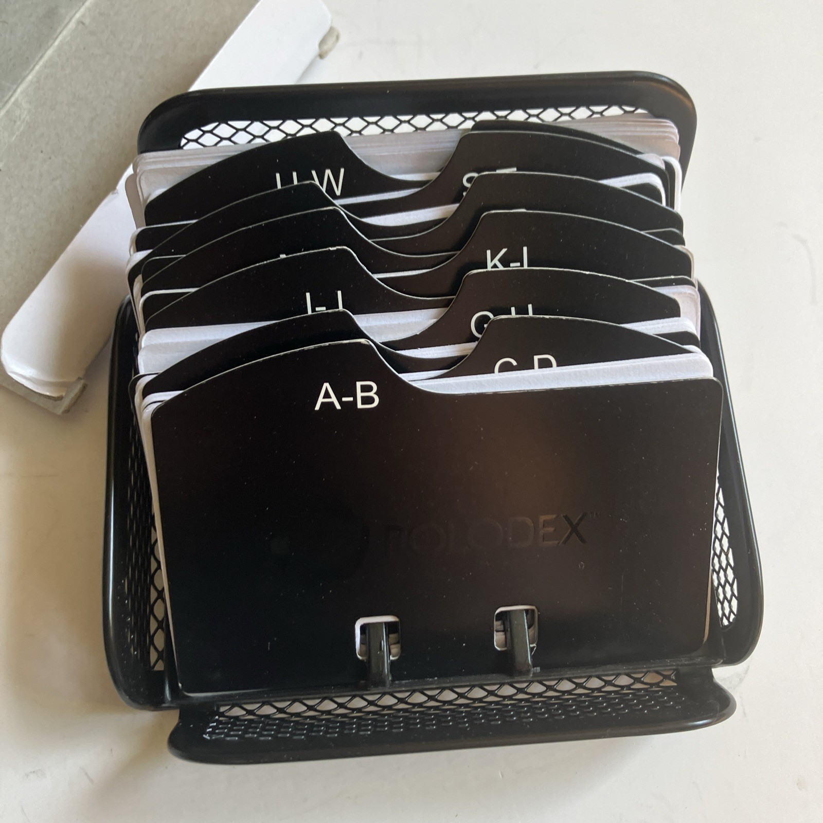 NEW Open Rolodex Black Petite Mesh Card File 2.25x4x4 Address Phone 125 Cards