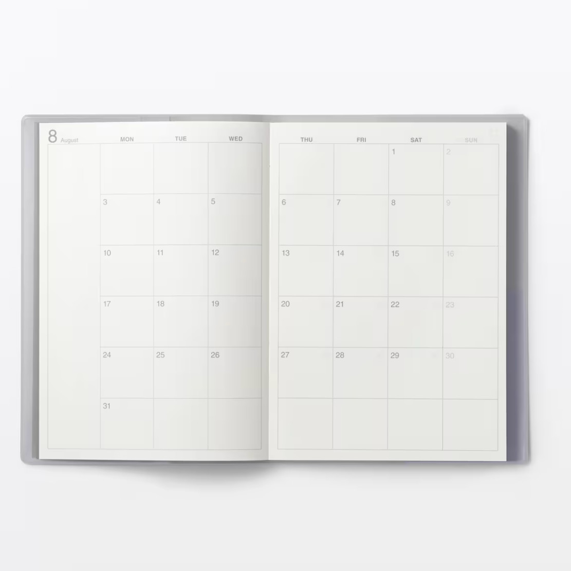 MUJI 2026 Weekly Planner Notebook B5 Gray Starts August 2026 Japan