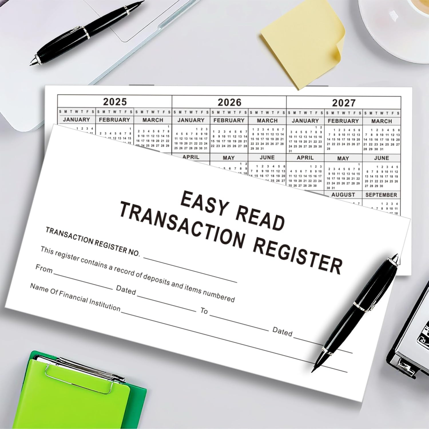 6″ x 3″ Blank Check Registers for Personal or Business Banking – Pack of 12