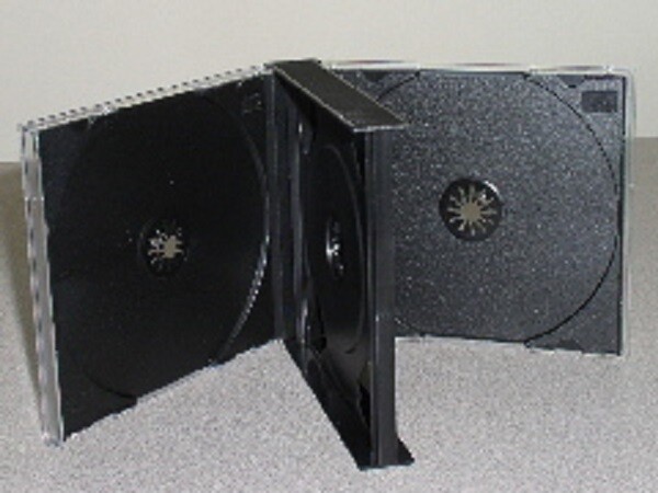 6 PCS 22MM MULTI-3 THREE TRIPLE CD CASES W/ BLACK TRAY- 3CD, FREE SHIPPING