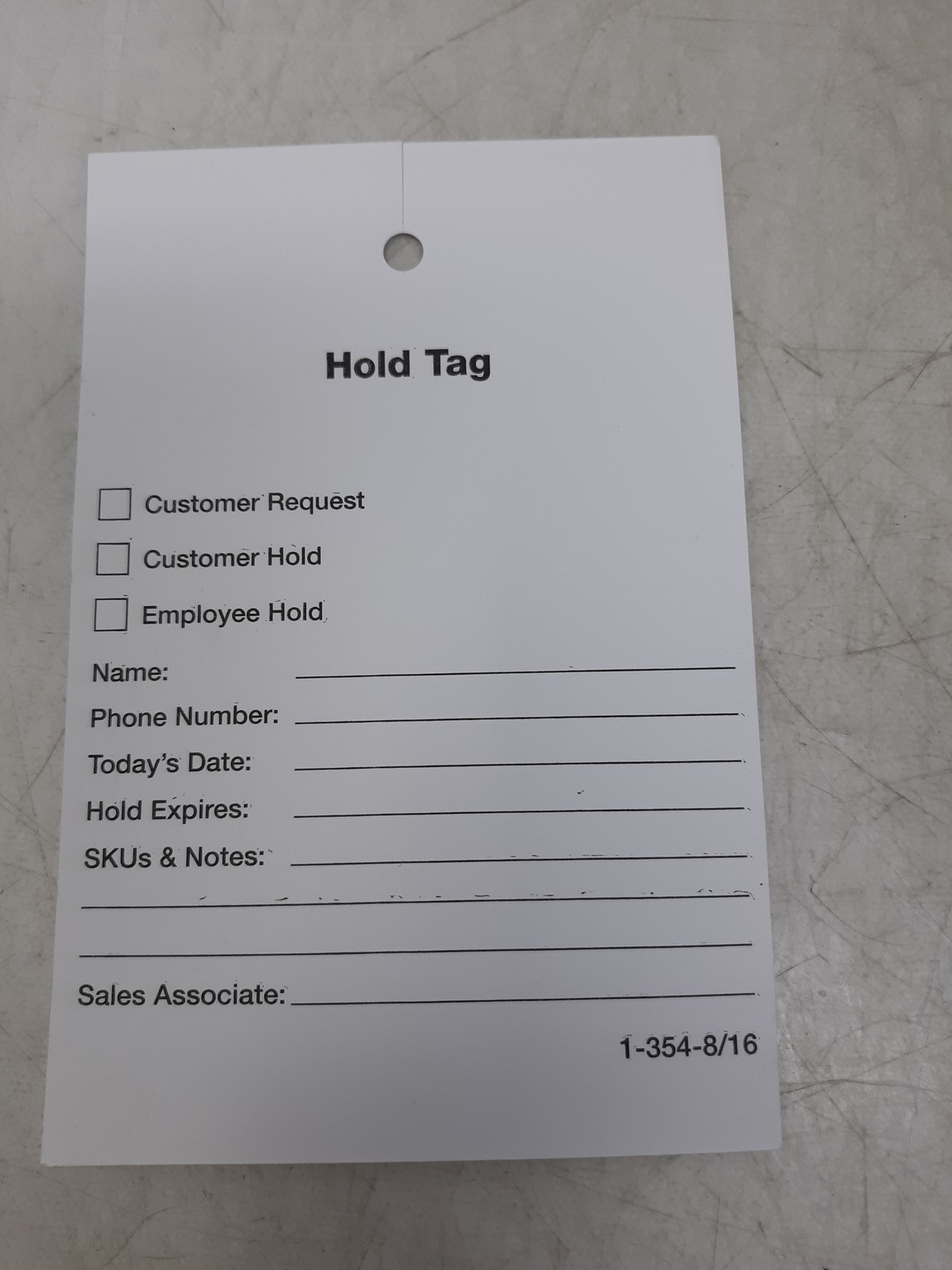 Hold/Damage Tags 2-Sided 6×4 Paper Form 1-354-8/16 Box of 500