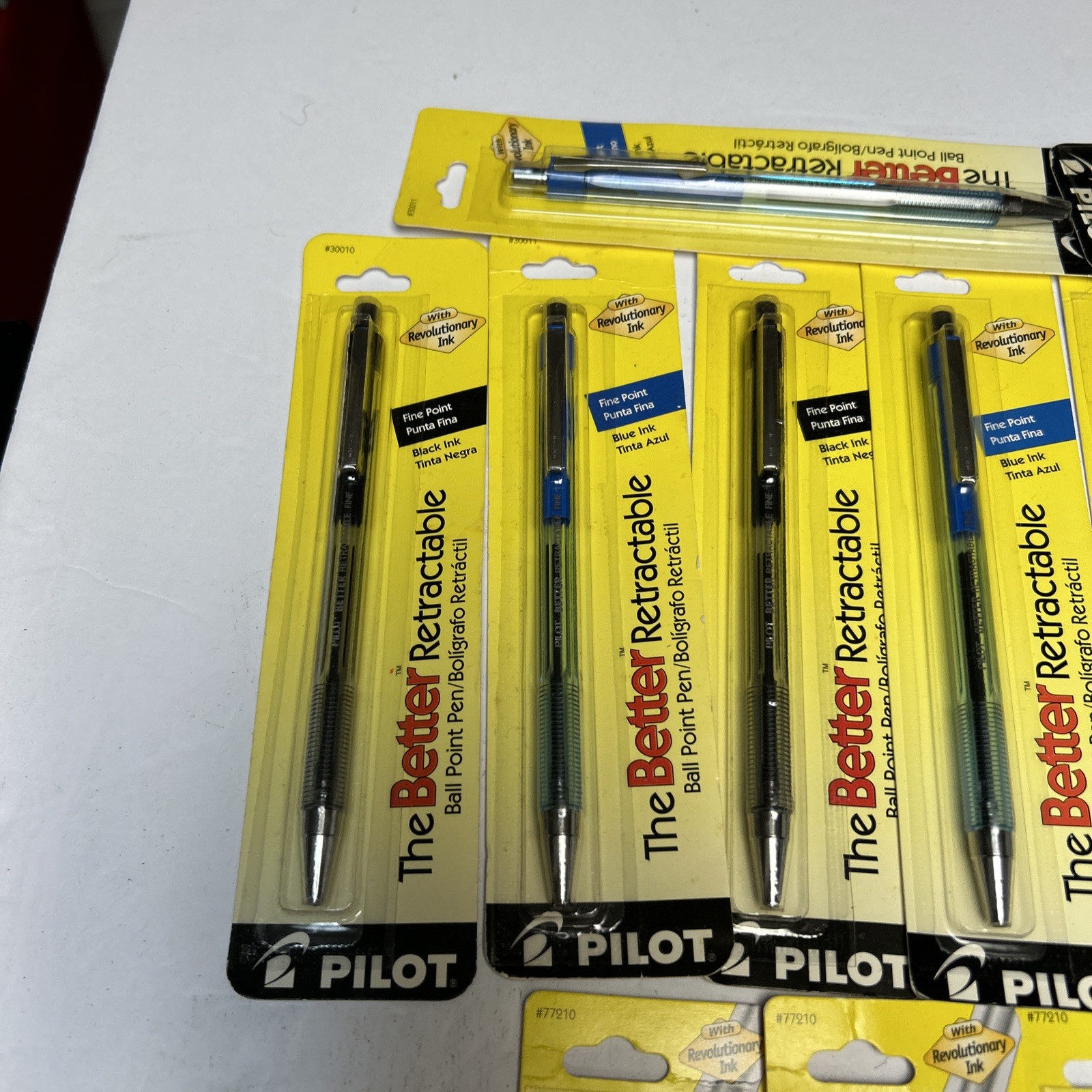 9 Pack Pilot Better Retractable Ball Point Pen, Fine, Black & Blue With 6 Refill