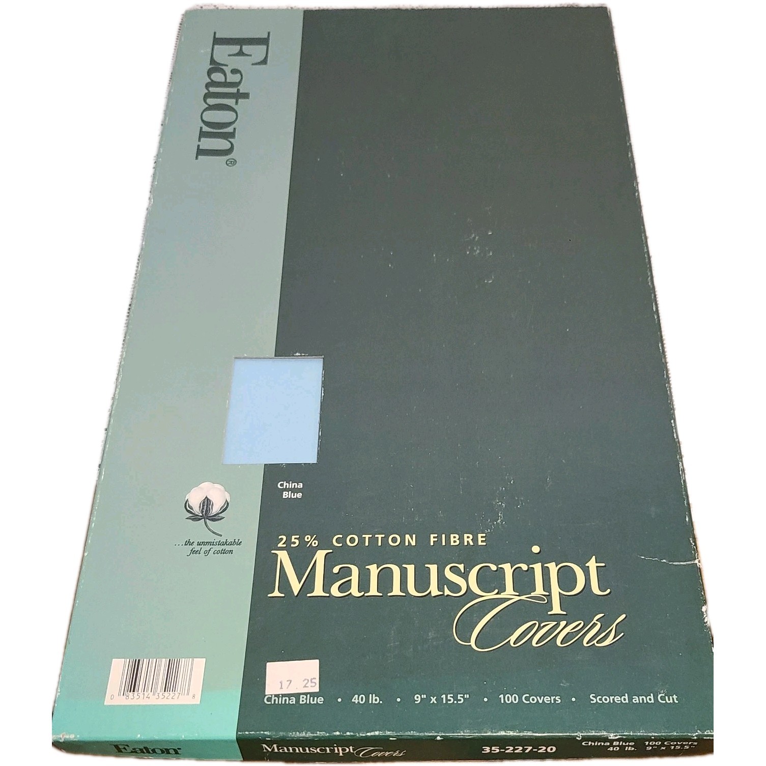 EATON CHINA Blue Manuscript Paper Covers 9″”x12.5″” 25% Cotton