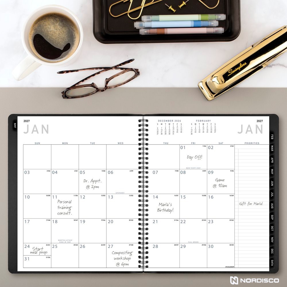 2026 At-A-Glance 70-260X-05 Monthly Planner, 9 x 11″, Black Cover