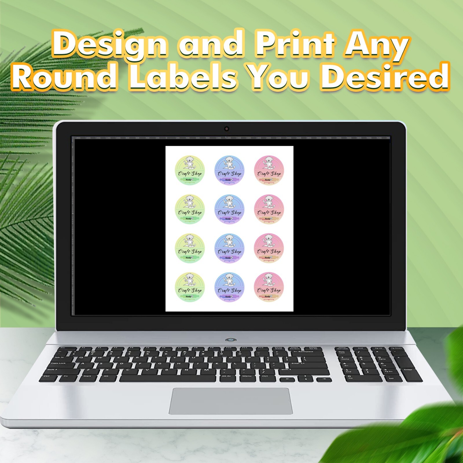 Koala Round Label 2 In Gold Foil Sticker Paper 240-720 Printable Circle Labels