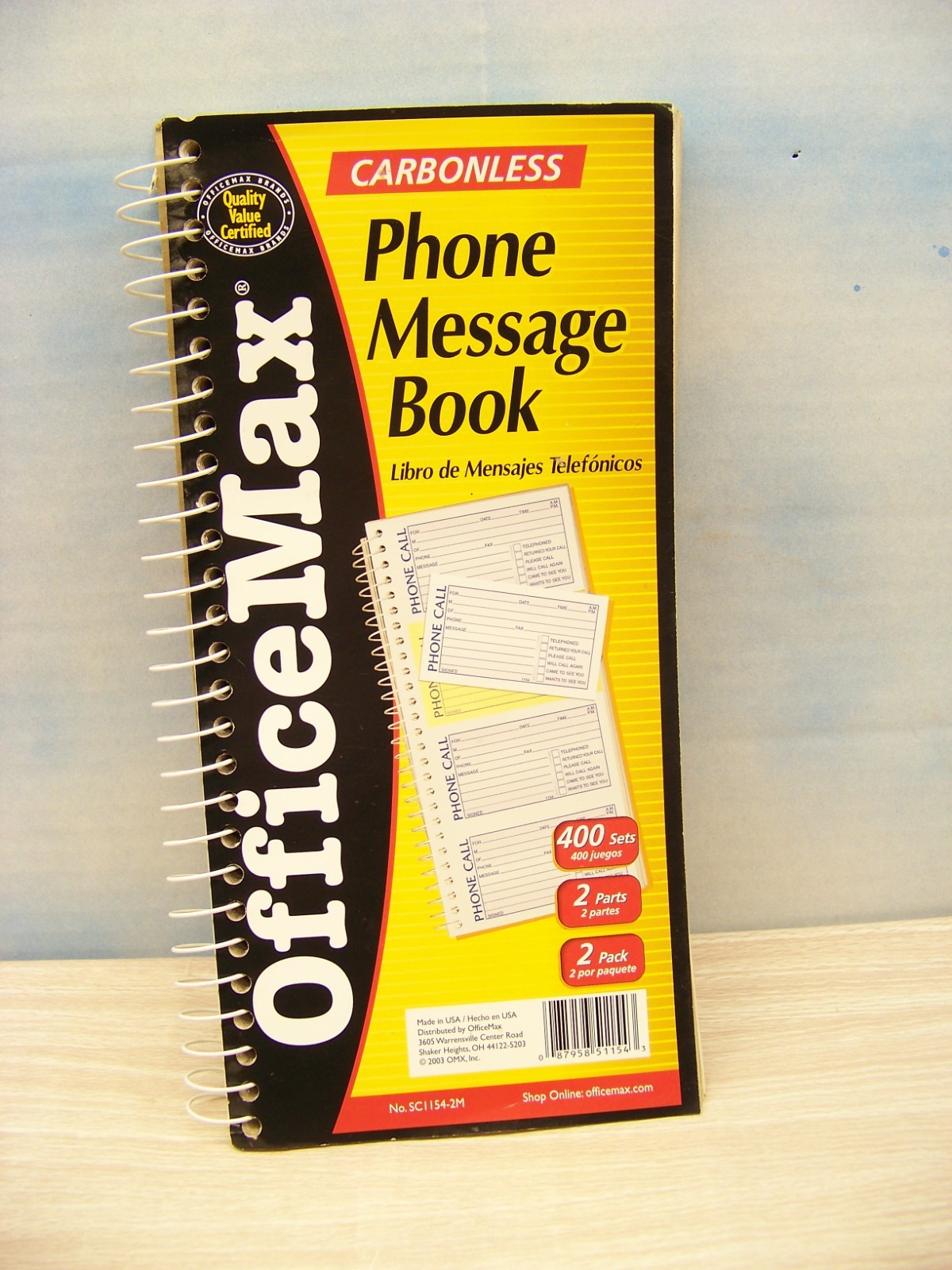 Phone Message Book – Office Max – While You Were Out