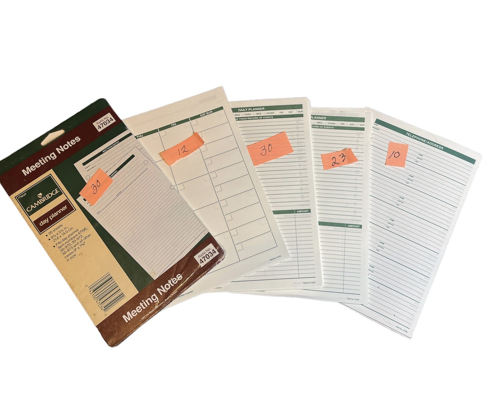 LOT OF 105 SHEETS 3-Ring Mead Cambridge Replacement Sheets. See Description