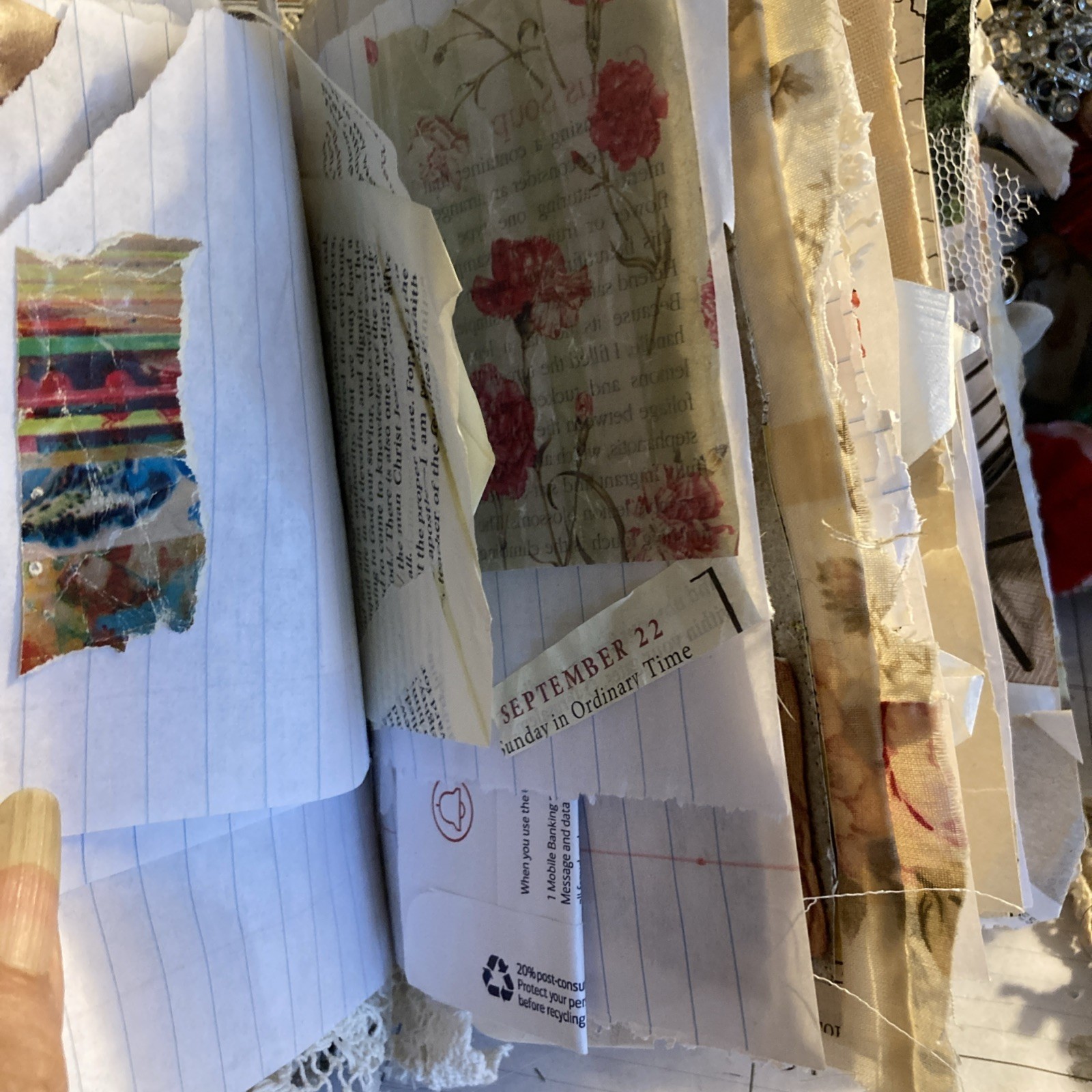Junk Journal, Grungy Fabric, Found Objects
