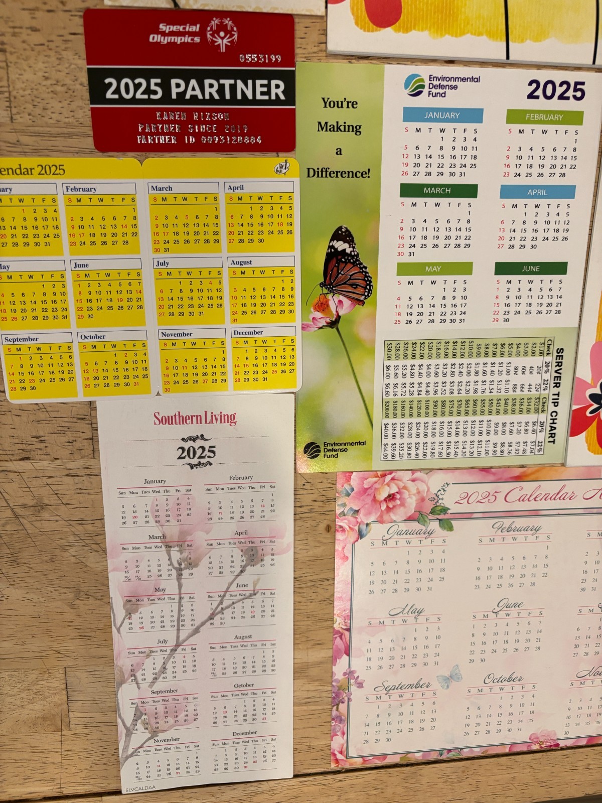 Pocket Calendars & Cards – Lot of 14 – 2025 – 12-Months – Various Charities