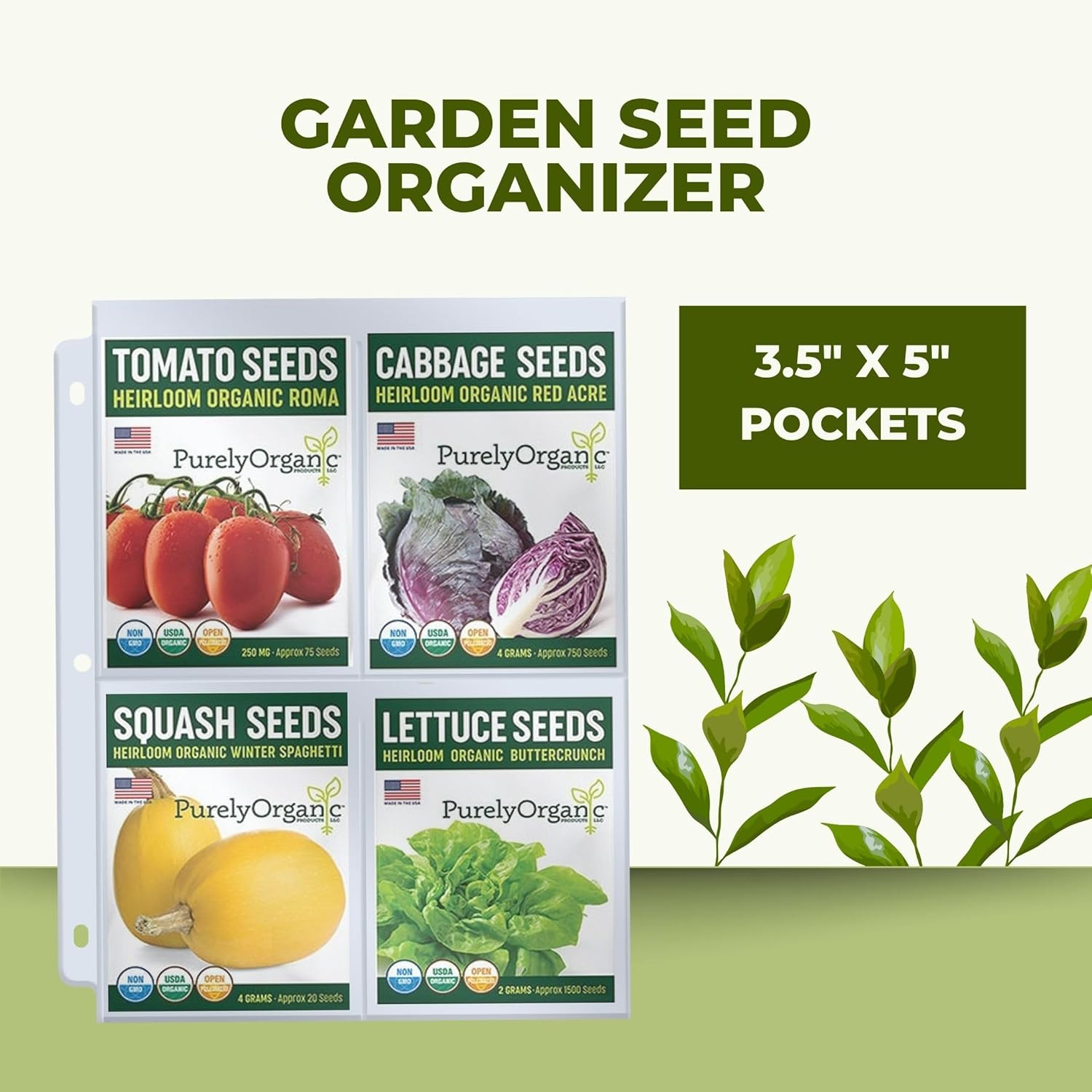 200 Pockets Seed Storage Organizer Sleeves (3.5″ x 5.25″) – top Loading 4 Pocket