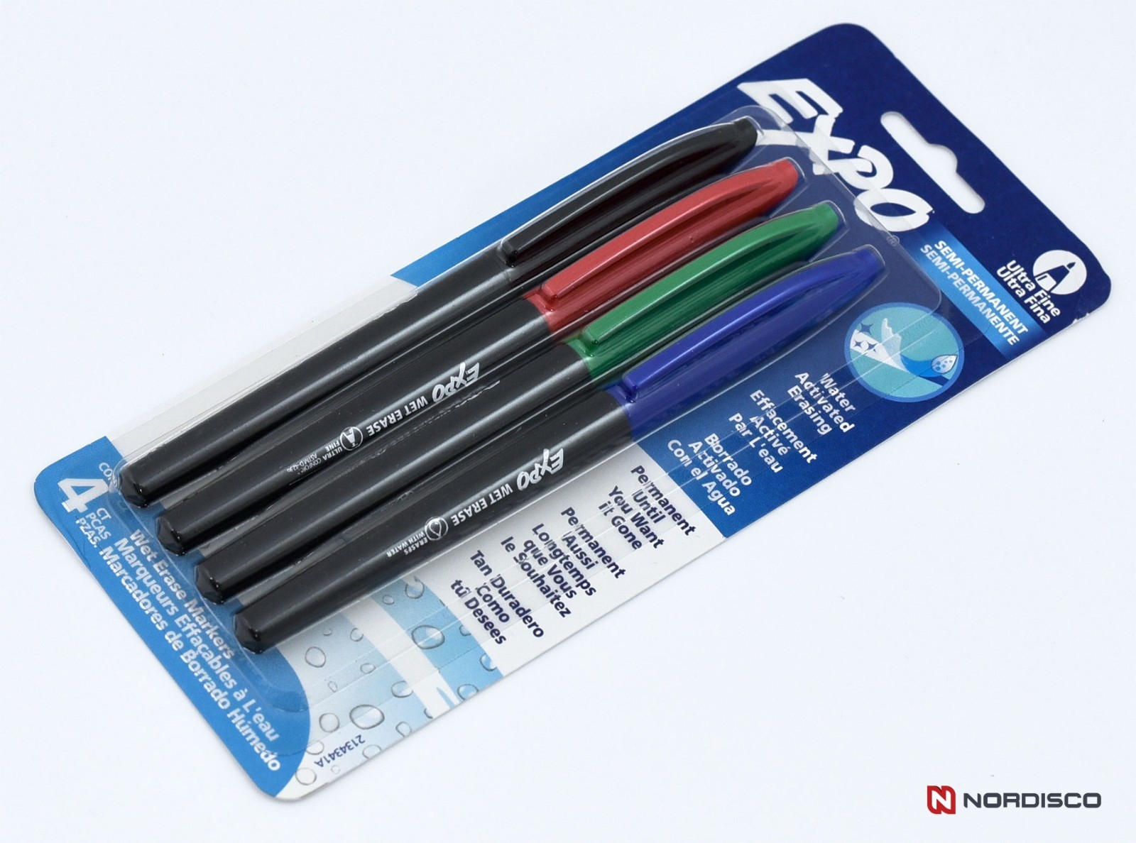 EXPO Wet Erase Markers 2134341A, 4-Color Set, Ultra Fine Tip