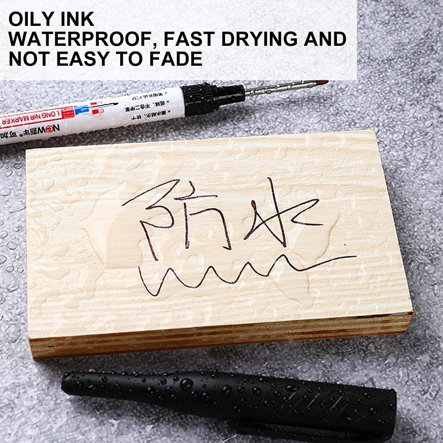 4Pcs Multi-Purpose Deep Hole Marker Pens, nib Marker,Long Nose Marker Waterpro..