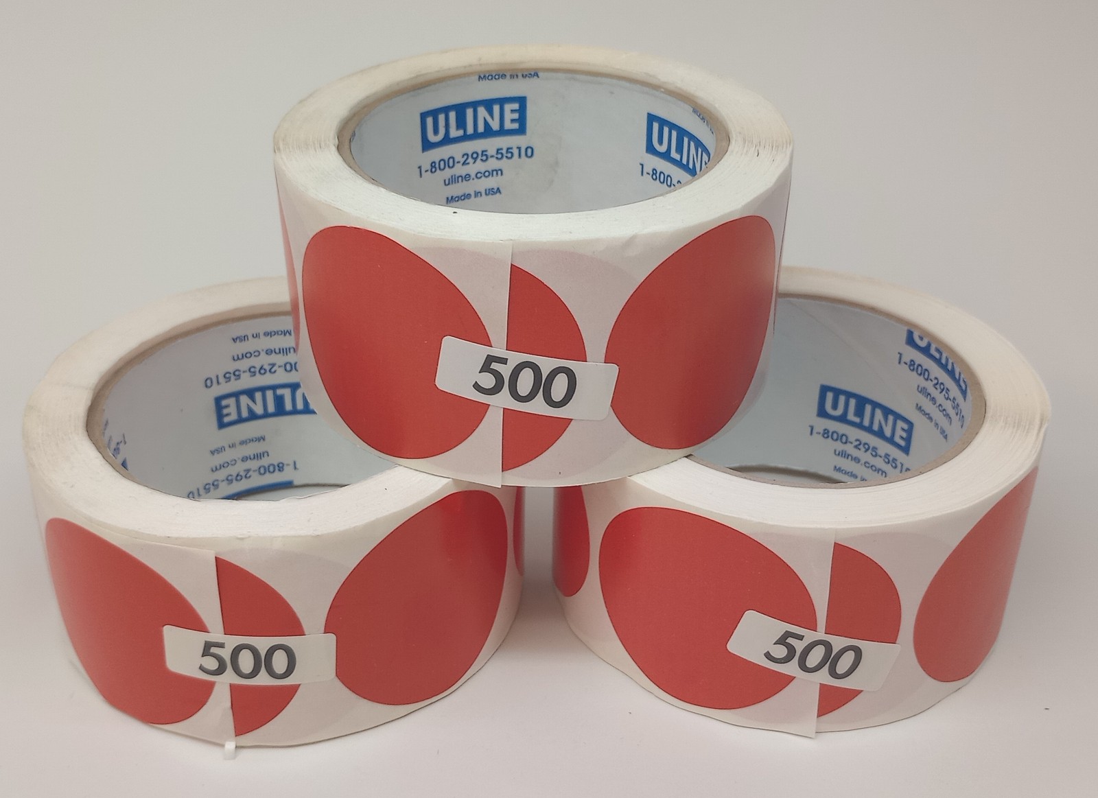 ULINE S-1176Red Blank Inventory Circle Labels Red 2″ (Pack of 1500)