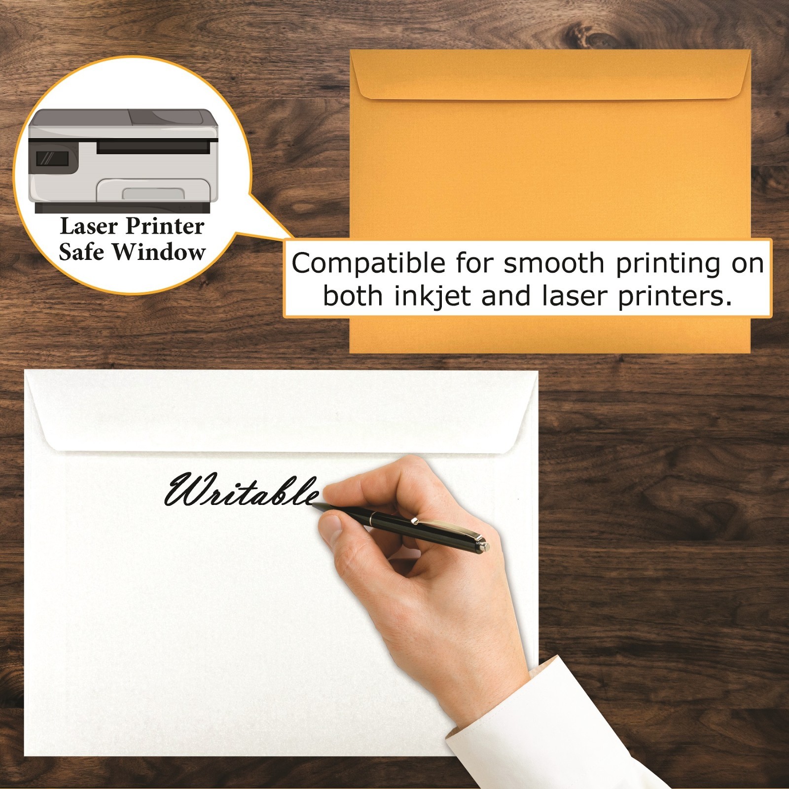 Cashier Depot 9″ x 12″ Booklet Envelopes, Sturdy 28lb. White, Gum Flap, 500/Box