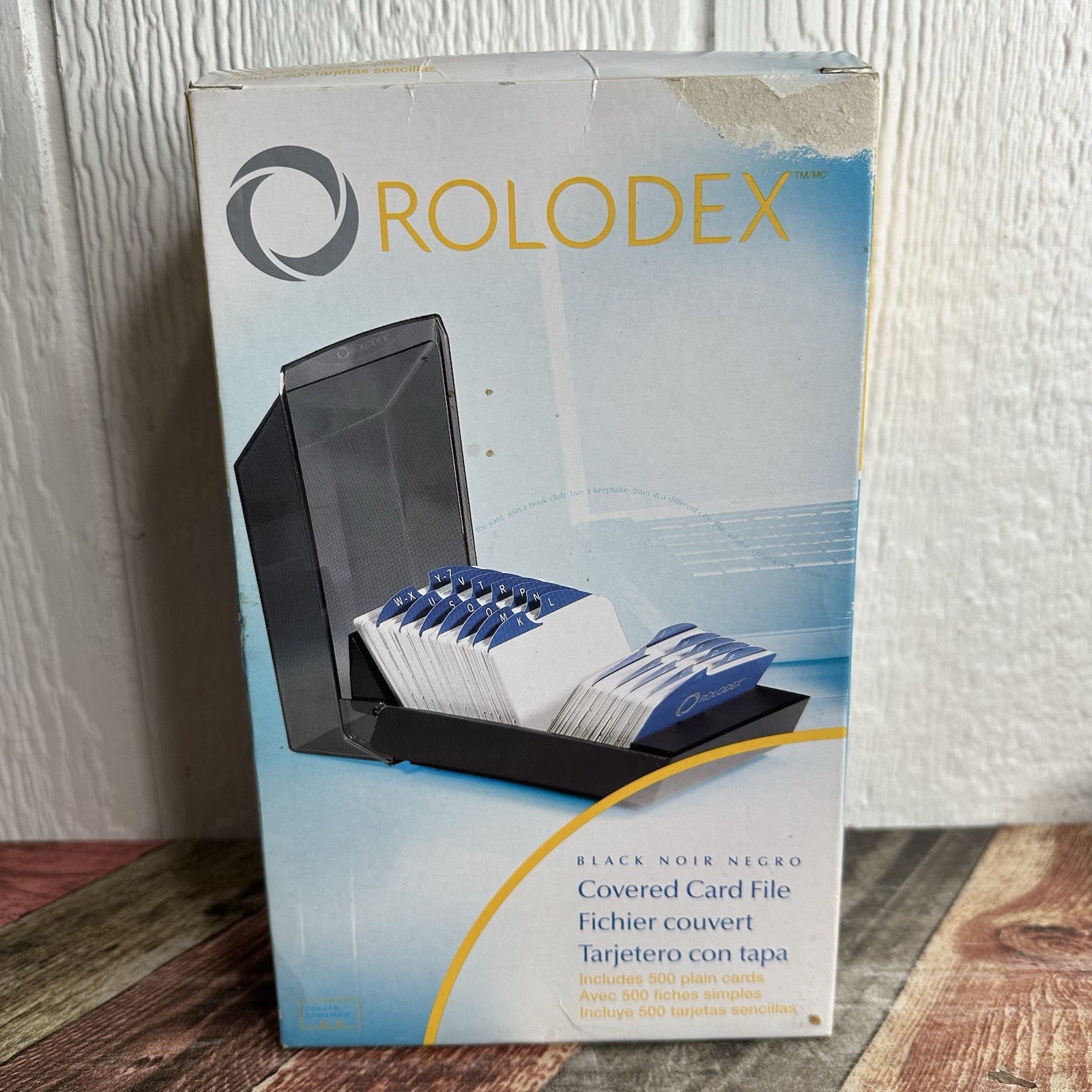 Vintage Rolodex Office 67011 Covered Card File Black 500 Cards New Open Box