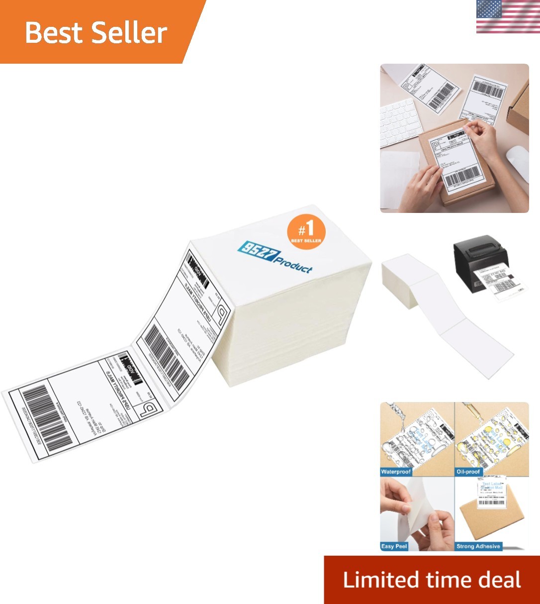 Reliable 4 x 6 Thermal Shipping Labels, 100 Fanfold for Direct Thermal Printers