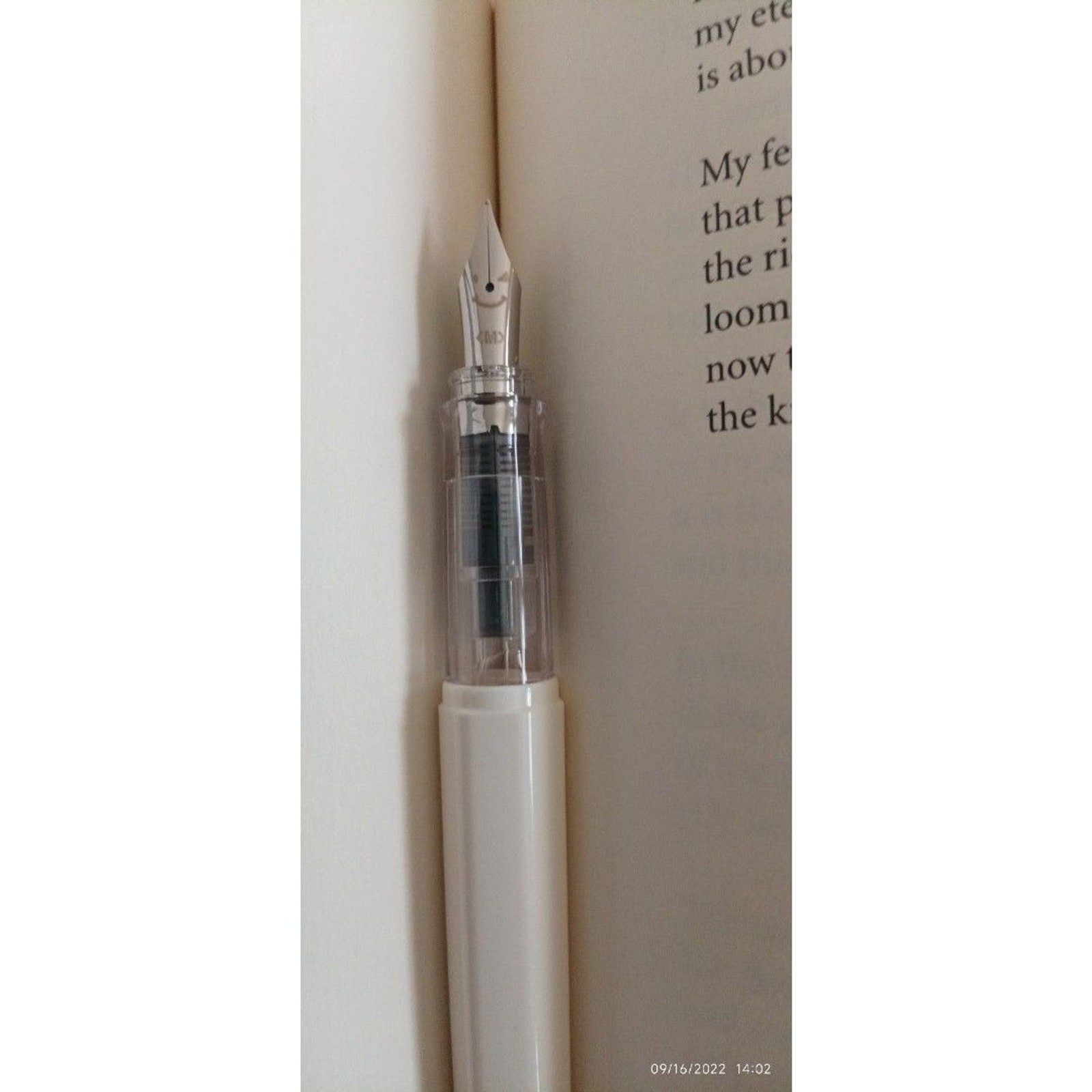 Pilot kakuno smiling medium nib white and blue fountain pen