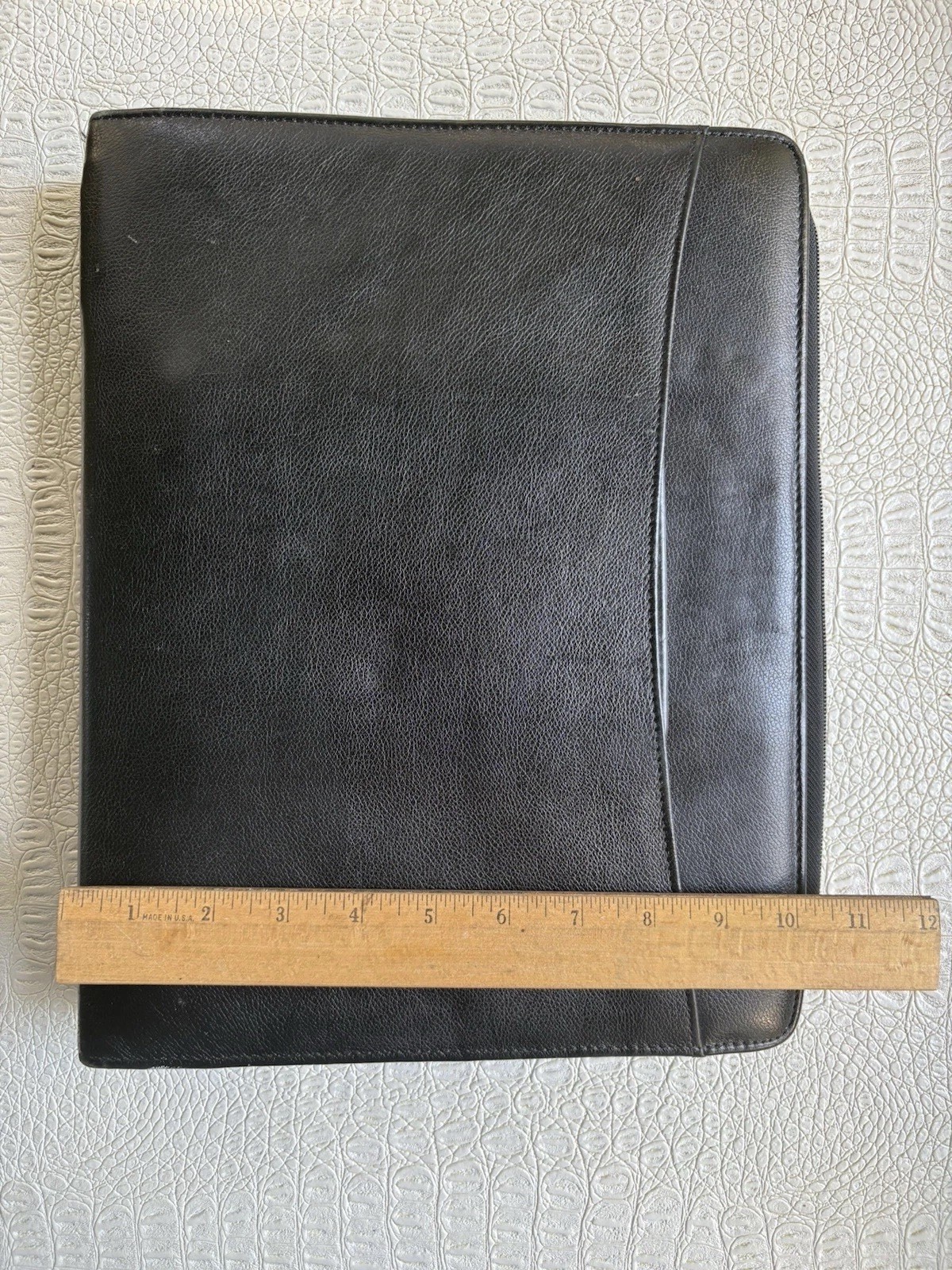 VTG Day Runner Planner Black Faux Leather Zip 3-Ring Entrepreneur Hidden Handles
