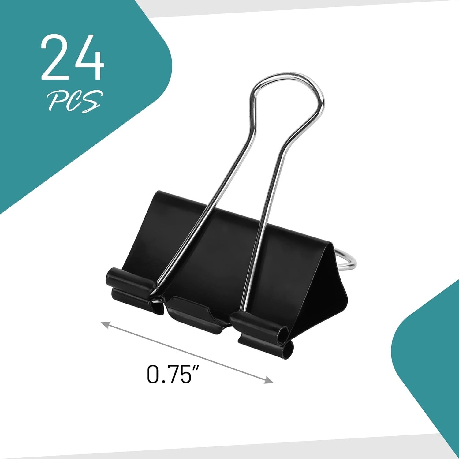 24 Tempered Steel Small Binder Clips – Strong Hold for Home, Office & School