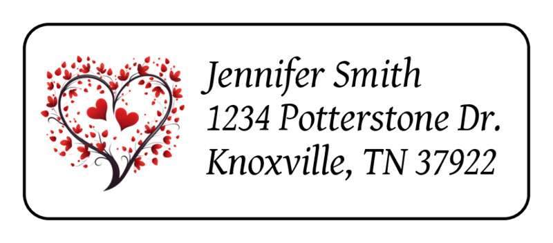 30 Valentines day return address labels personalized hearts