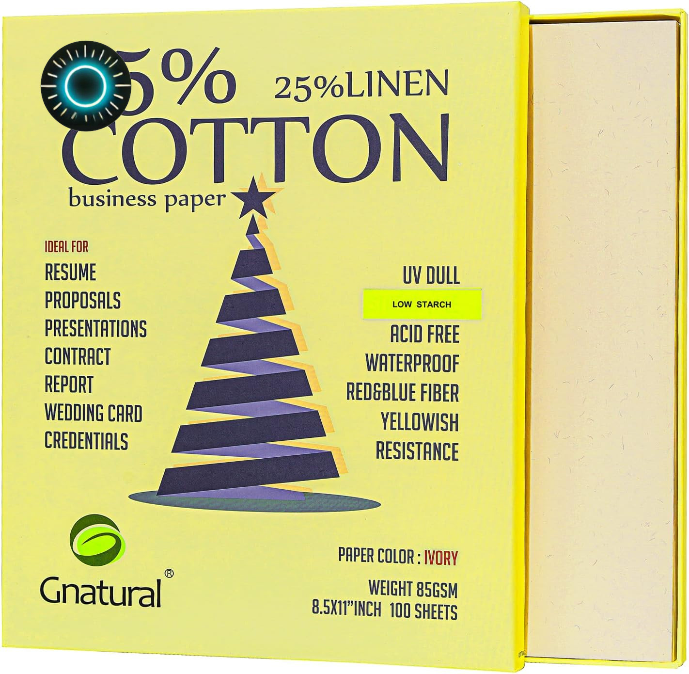 75% cotton 25% linen business paper ivory 85gsm 8.5w x 11l resume paper Won’t